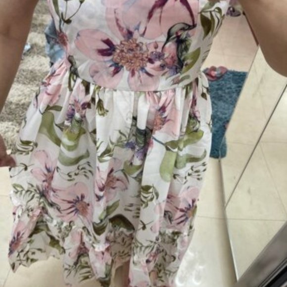 CottageCore FLoral Print Maxi Dress Pink - Picture 13 of 13
